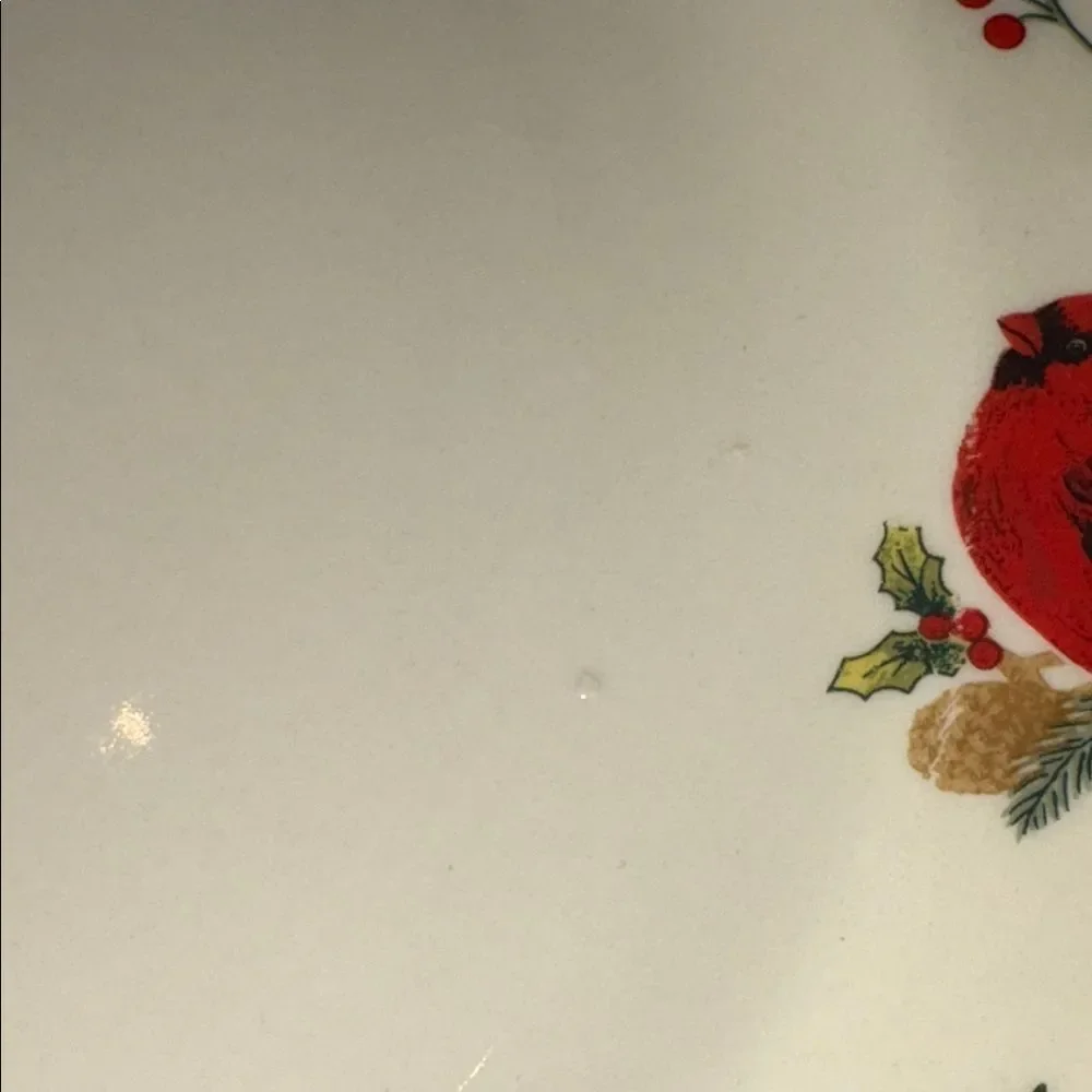 3 Winter Birds Dinner Plates by Everyday Gibson Designs Cardinals & Holly